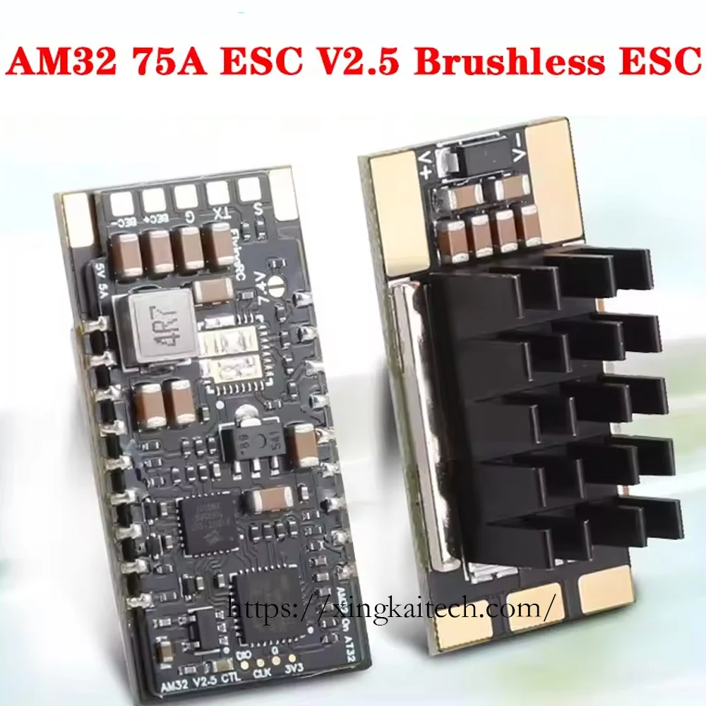 

FlyingRC AM32 ESC V2.5 75A с BEC SBrushless ESC с одним корпусом, золотая герметичная модель автомобиля, кроссоверная машина BEC, FPV Дрон, радиоуправляемые автомобили