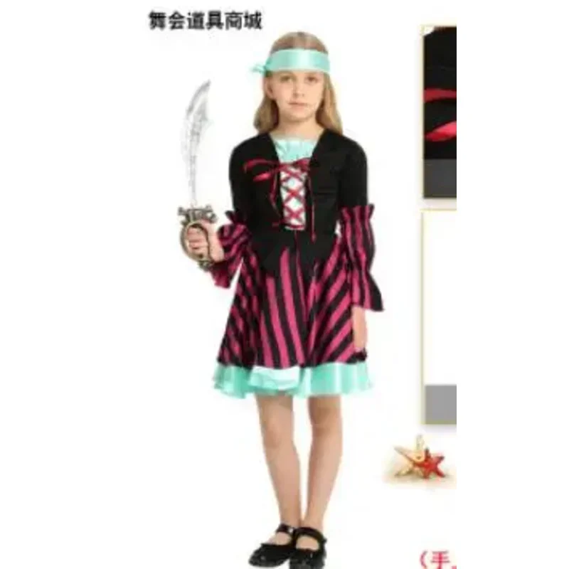 Kids Carnival Costumes Pirate Boys girls Jack Sparrow Cosplay Children Costume Caribbean Fancy Dress Party Ball Shows Costumes G