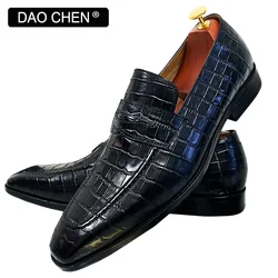 ELEGANT MEN LOAFERS SHOES MAN BLACK BROWN CASUAL DRESS MENS SHOES FORMAL BUSINESS WEDDING GENUINE LEATHER SHOES FOR MEN