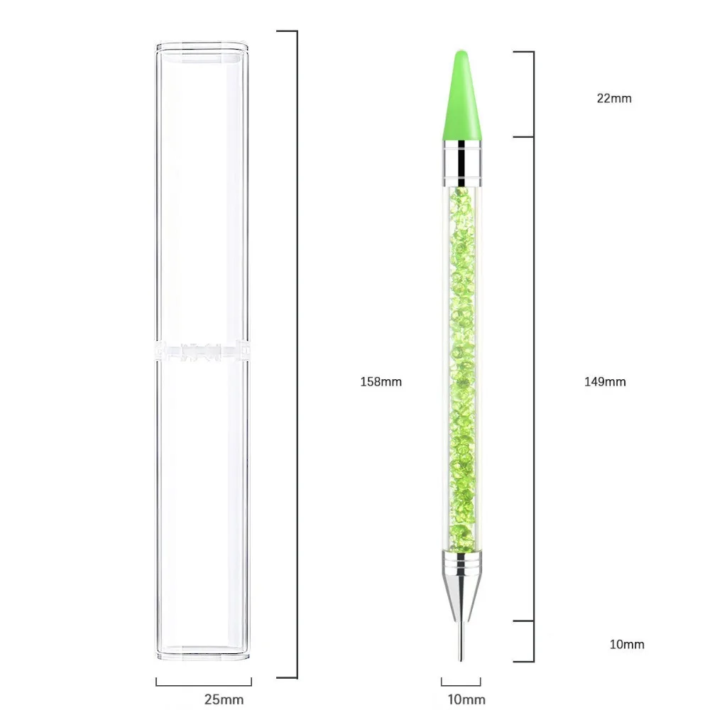 الاكريليك حجر الراين المنتقى التنقيط القلم أحمر أخضر أزرق المزدوج نهاية نقطة الحفر القلم DIY بها بنفسك أداة زخرفة حجر الراين جوهرة المنتقى الحرف