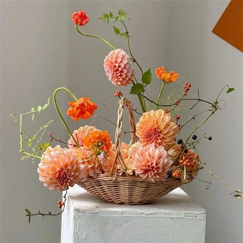 

ABLJ Плетеная корзина из ротанга с ручкой Плетеные корзины для хранения для пикника, Пасхи, организации, сбора овощей