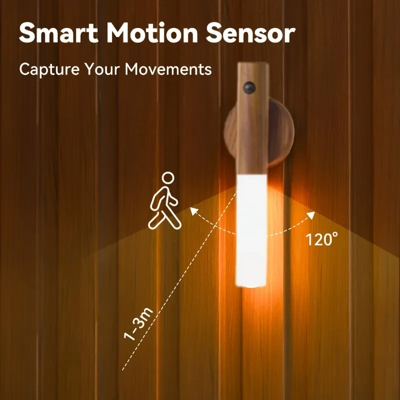 Luci notturne ambientali portatili con aspirazione magnetica Luci da parete a LED con sensore intelligente per interni per torcia decorativa per armadio, portico, scala