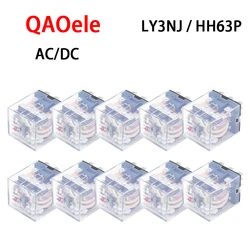 10 PCS HH63P LY3 LY3NJ Relay 220V 24V 12V Volt AC/DC 10A 11PIN Silver Contact Electromagnetic General Coil Micro Mini Relay LED