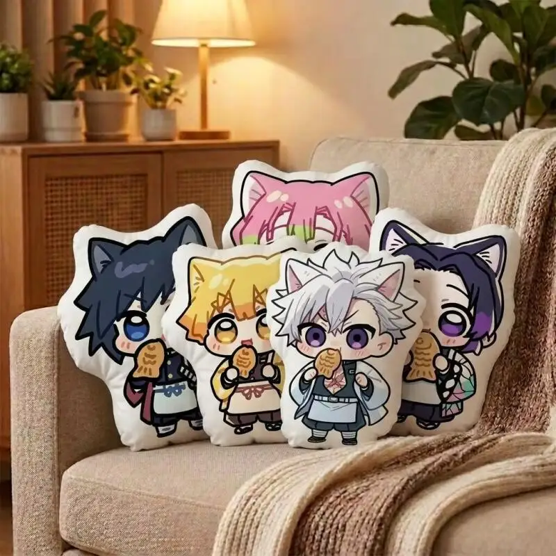 35Cm Demon Slayer Kanroji Mitsuri Kamado Tanjirou Q Version Plush Fill Doll Bedroom Bedside Table Decorat Friend's Birthday Gift
