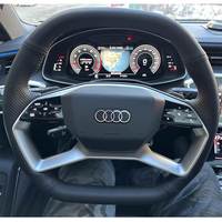 For Audi Q4 E-tron Q5 Q6 22-24 Hand Stitched Non-slip Car Steering Wheel Cover Braid Genuine Leather Car Interior
