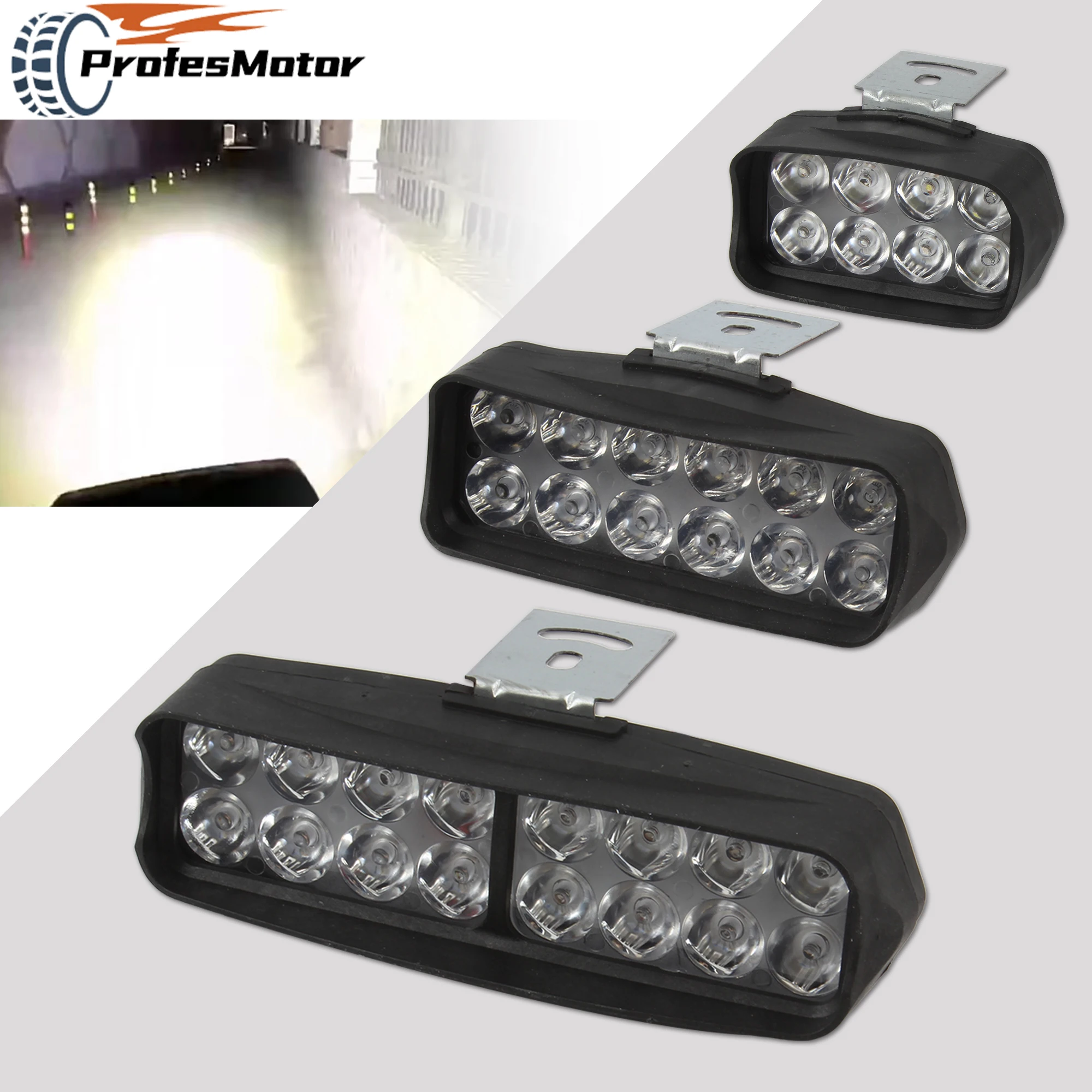 

Universal Motorcycle LED Headlight 8 12 16 Beads For Cafe Racer Scooter Motocross LED Spotlights Modification Accessories Enduro