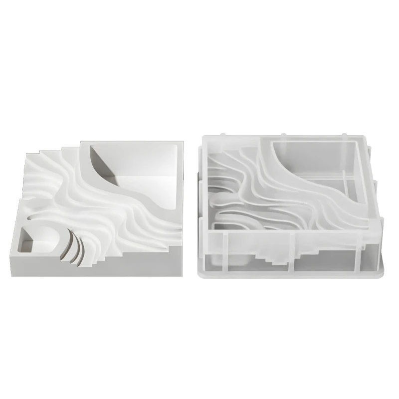 U90E Modern Terraced Planter Silicone Mold Display Soap Making Tool Flexible Reusable Planter Mold