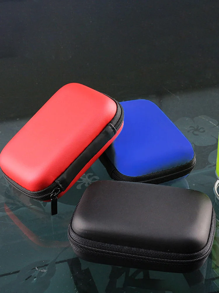 

EVA Hard Carrying Case Earphone Storage Bags Waterproof Charger U Disk Zipper Pouch with Mesh Pocket Tech Gadgets Portable Case