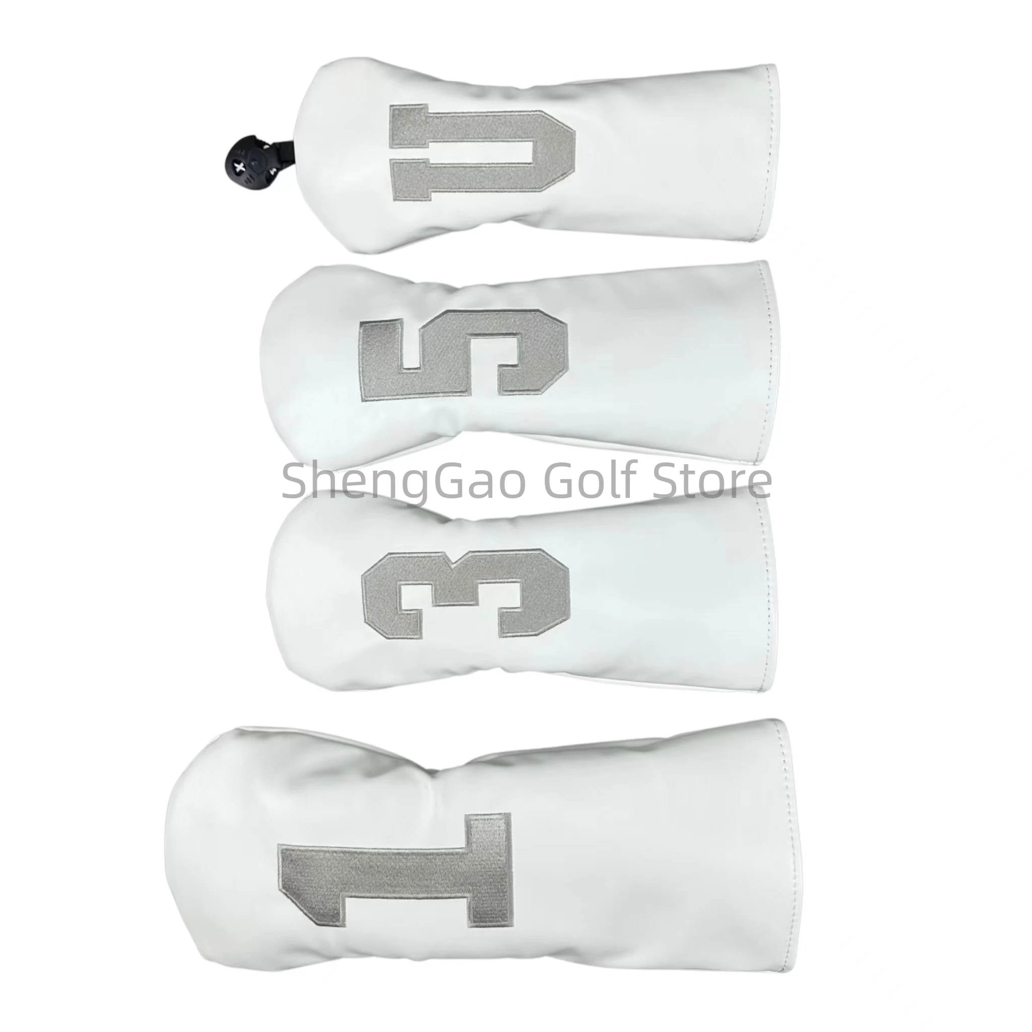 Golf Simplicity Number Embroidery pattern Driver Head Covers Fairway Wood Head Covers Hybrid Head Covers Putter Cover Pu Leather