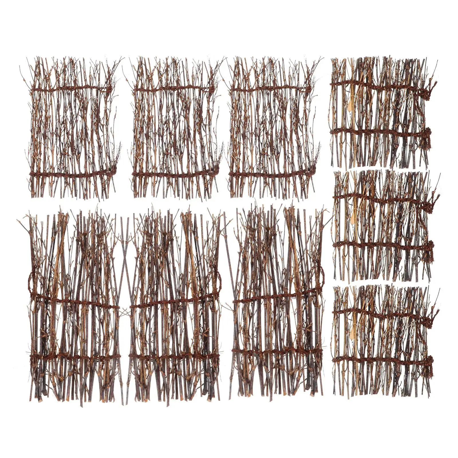 

9 Pcs Bamboo Fence Mat 11x13 11x17 11x23 Handmade Bamboo Material Bonsai Ornament Micro Landscape Decor Sashimi Tray