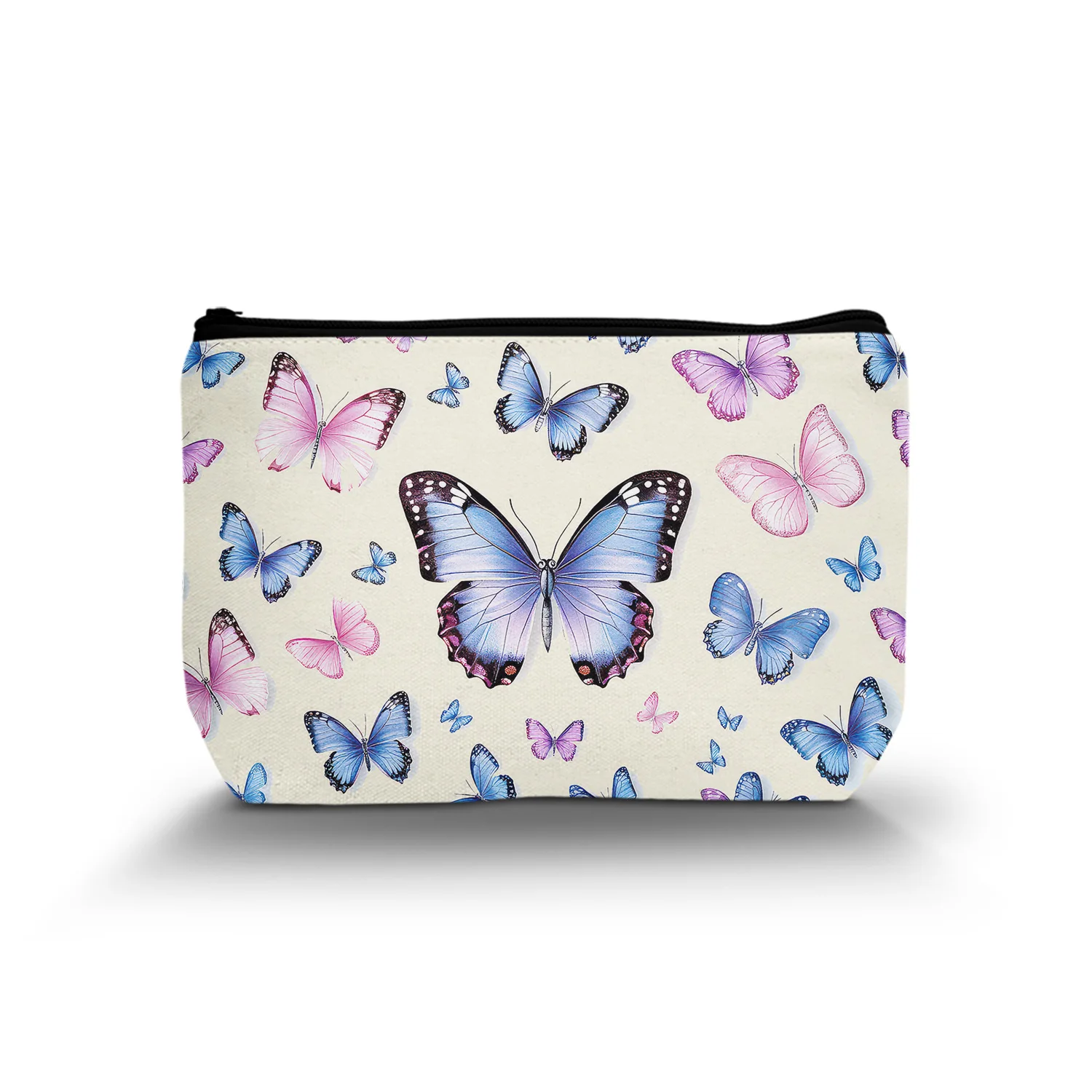 1Pc Assorted Butterfly Makeup Bags Beautiful Pink Blue Purple Butterfly Makeup Bag Gift For Butterfly Lovers A 8.66X5.51Inch