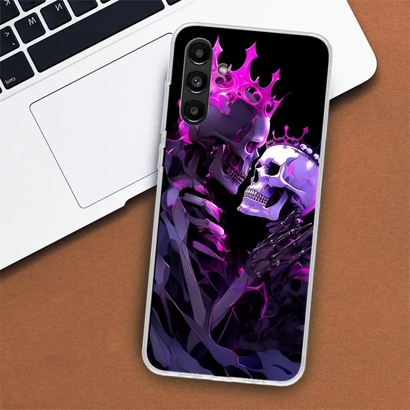 Anatomy Skeleton Heart Lovey Kiss Phone Case For Samsung Galaxy A55 A54 A53 A52 A15 A14 A13 A12 A35 A34 A33 A32 A25 A24 A23 A22