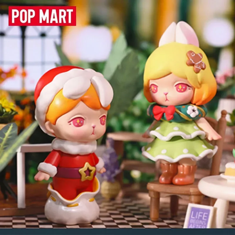 

Pop Mart Bunny, Рождественская серия, слепая коробка, сумка для догадок, загадочная коробка, игрушки, кукла, милая аниме-фигурка, настольные украшения, подарок