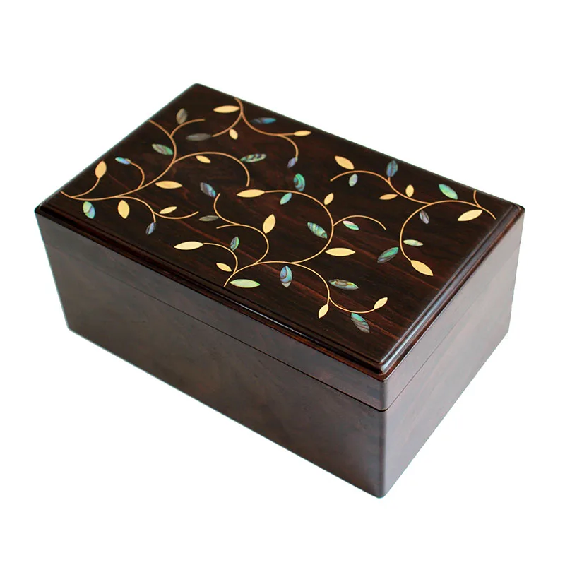 

Creative red light sandalwood mahogany solid wood snail shell bracelet jewelry box wedding gift storage box