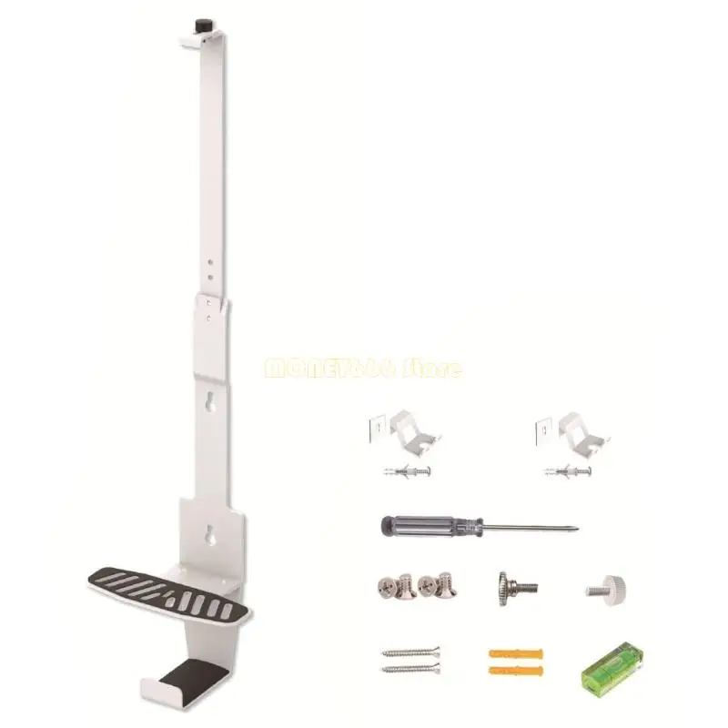 حامل تخزين متعدد الوظائف F62C موفر للمساحة لقاعدة تثبيت على الحائط لوحدة التحكم في الألعاب النحيفة مع منظمات سماعات الرأس #3