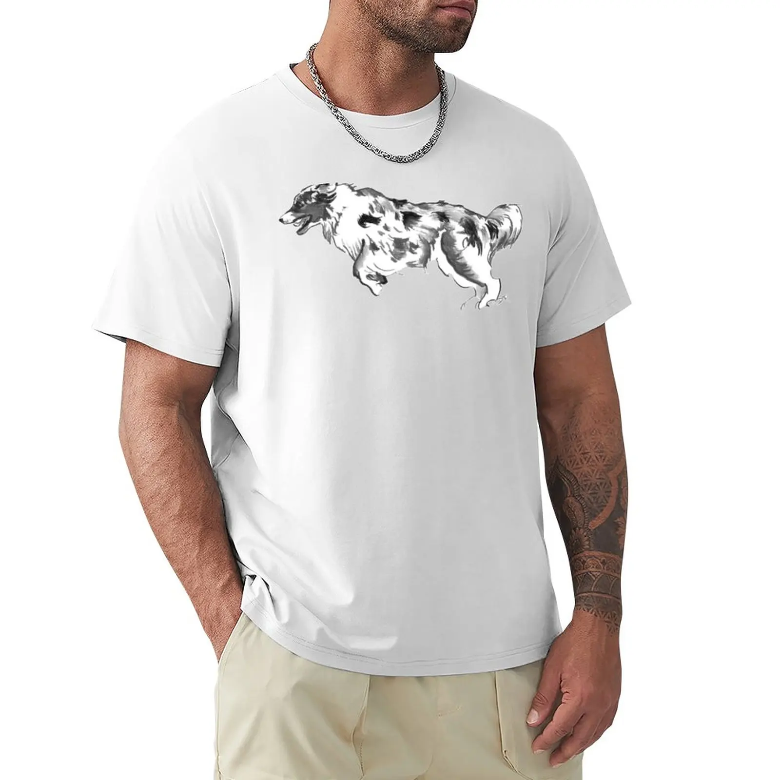 

Australian Shepherd Drawing T-Shirt cute tops oversized tops mens big and tall t shirts