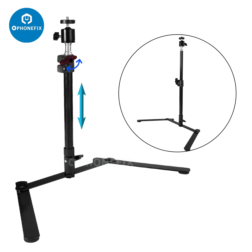 Photography Camera Tripod Stand Overhead Shooting Adjustable Desktop Cam Stand for YouTube Live Streaming Vlog Video Record