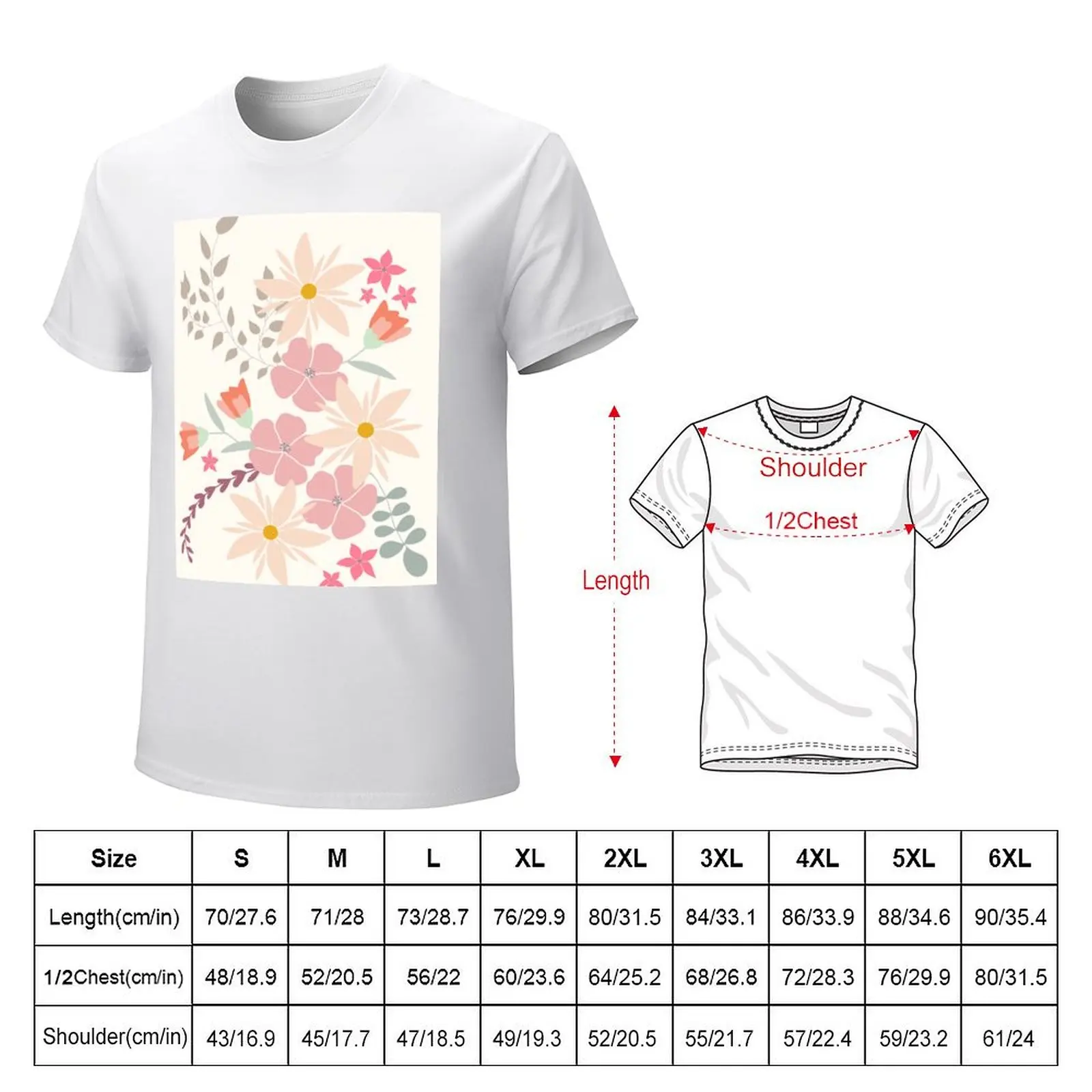 Spring flower bouquet T-Shirt summer top vintage vintage clothes Aesthetic clothing Men's t-shirts