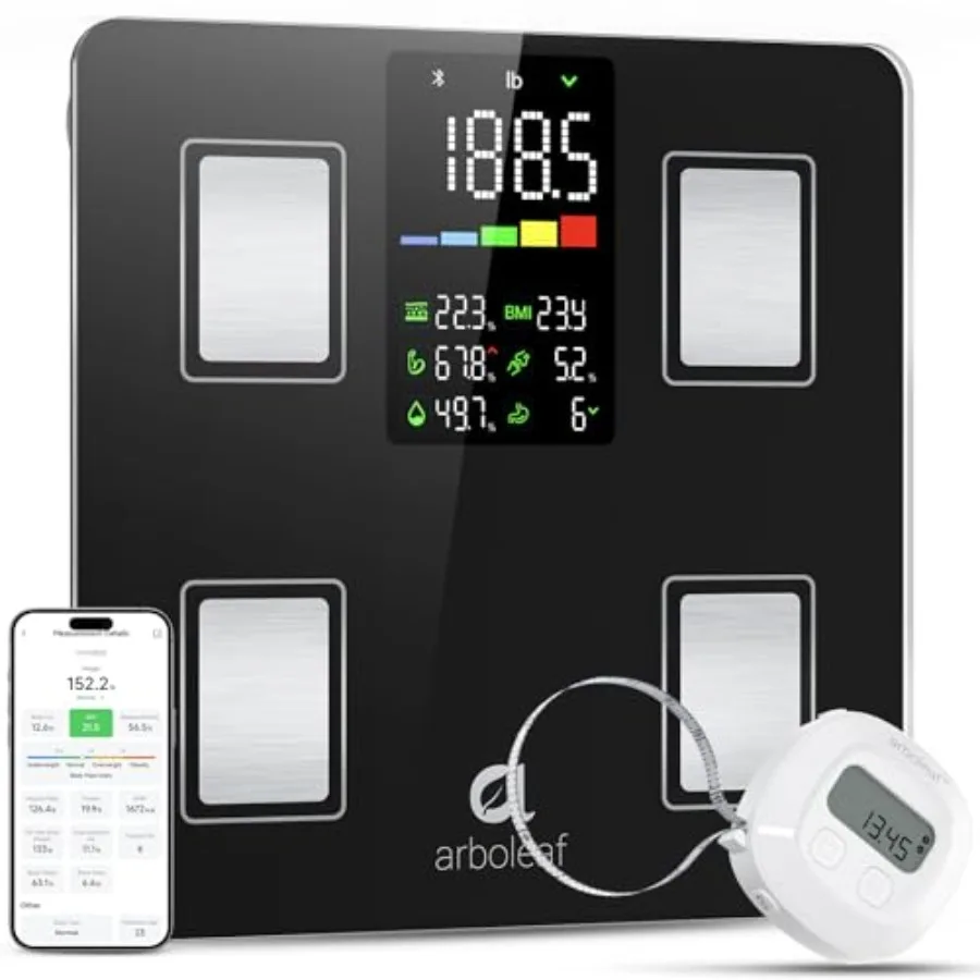 

Smart Scale and Tape Measure Body Fat Measuring Tape and Smart Scale for Body Weight Digital Bluetooth Weighing Machine Circumf