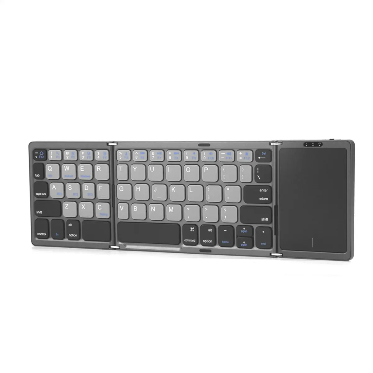 ■★New Arrival Fashion  Foldable Bluetooth Keyboard with Touchpad Mini Wireless Keyboard Storage Three Systems Universal Black&Wh