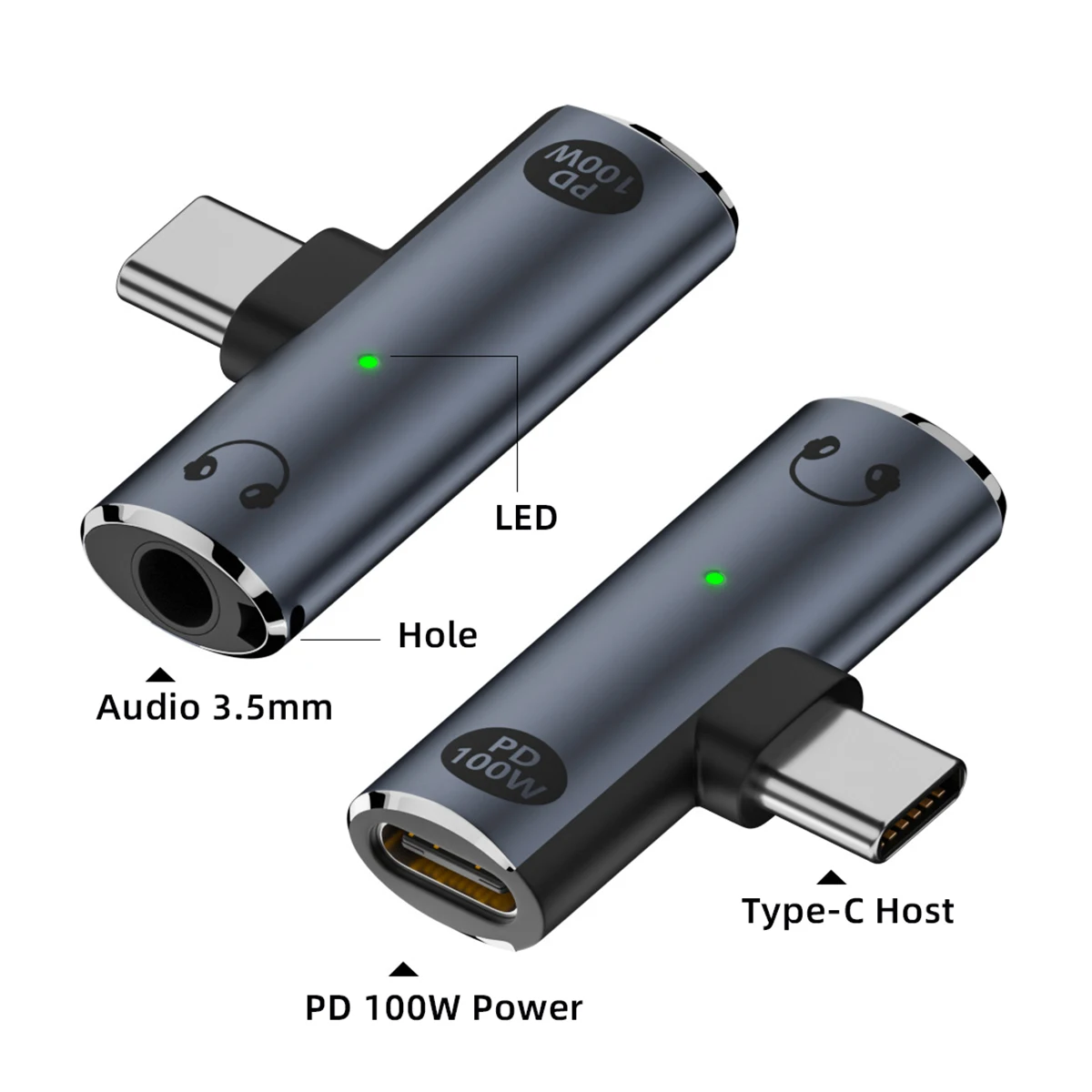 ChenYang USB C to 3.5mm Headphone Jack Adapter Support Hi-Res 32bits 384KHz HiFi Sound Quality with DAC Chip