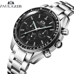 PAULAREIS P Brand Luxury Men Mechanical Watches Calendar Business Watch Mens Sports Waterproof Stainless Steel Automatic Watches
