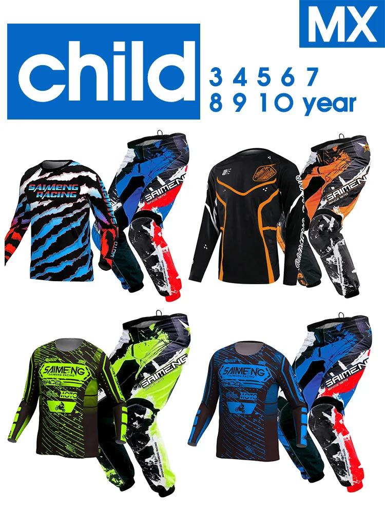 motocross gear set for kids racing suit child cross Jersey and Pant Enduro boy girl MX ATV MTB MOTO 3 4 5 6 7 8 9 10 11 years