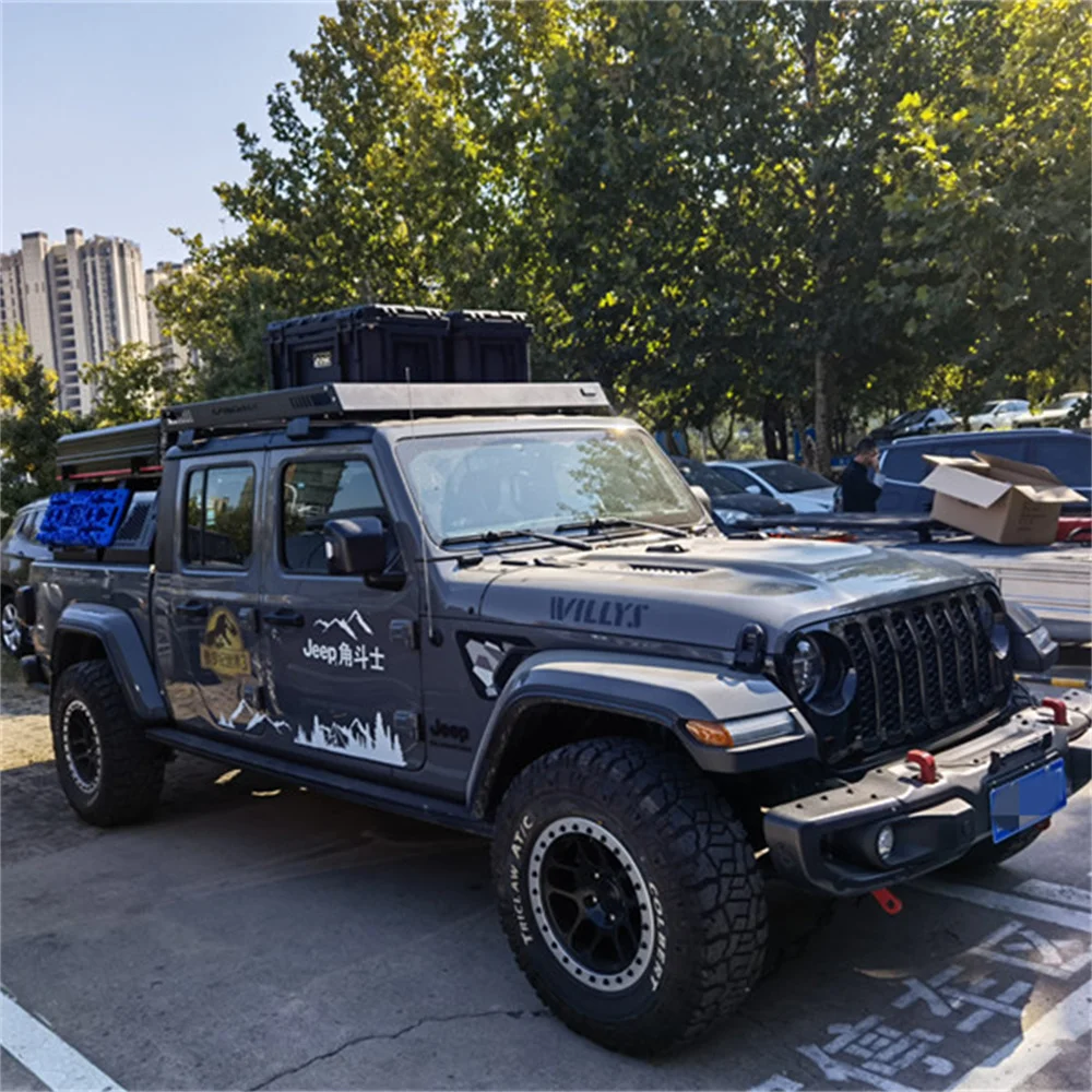 Wholesale High Quality JEEP 4x4 aluminum alloy Car Accessories Car Roof Luggage Tray Platform Roof Rack Basket For Jeep JK JL TJ