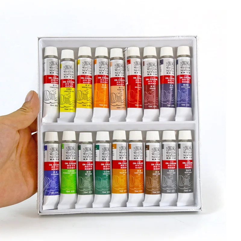 WINSOR & NEWTON Professional 12/18/24 Colors 12 ML Tube Oil Paints Art For Artists Canvas Pigment Art Supplies Drawing Set