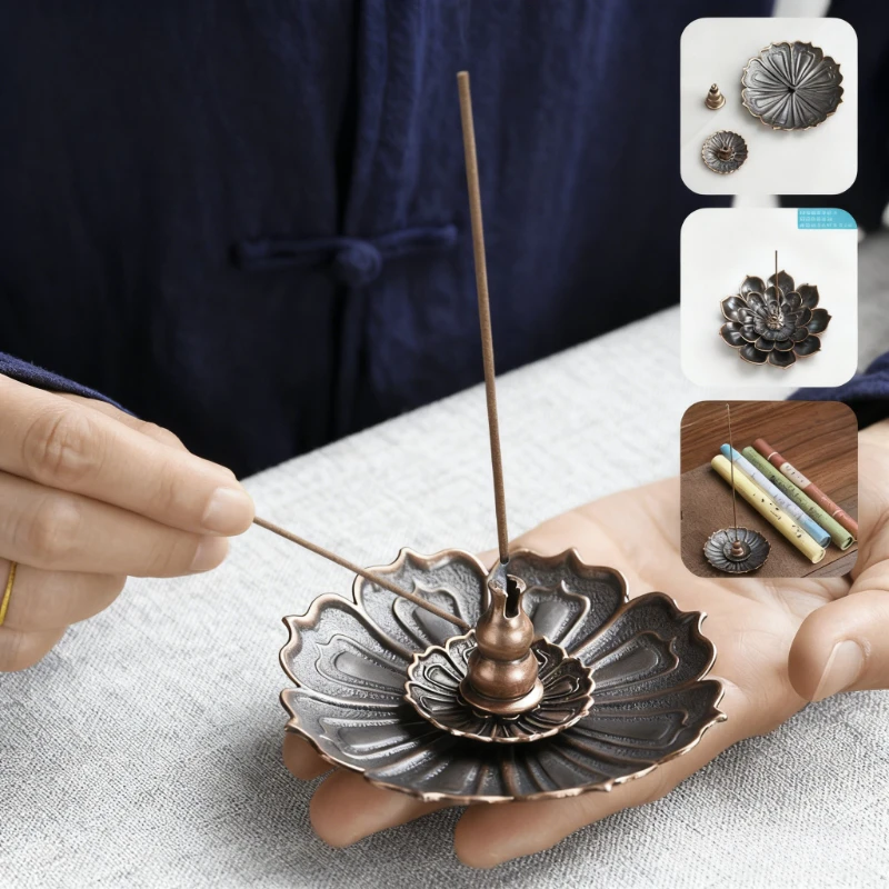 Elegant for Lotus Incense Burner-Versatile Metal Incense Stick Holder for Home Decor| Candle Holder Decor| Highquality Metal