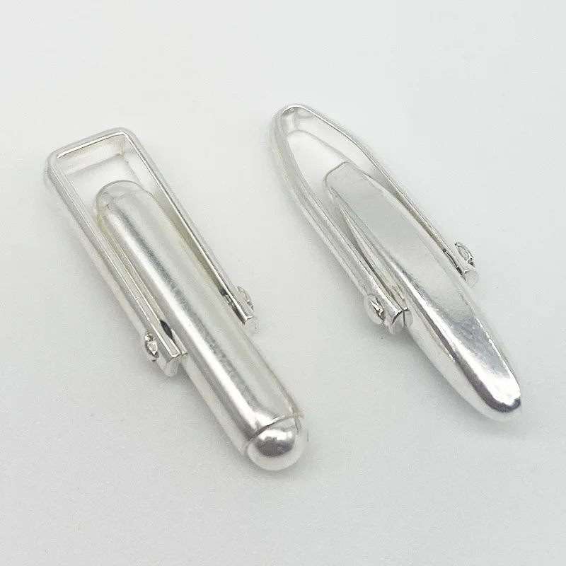 

S925 Sterling Silver French Style Shirt Cuff Button DIY Findings with Backing Plates Cufflink Blanks for Custom Jewelry Making