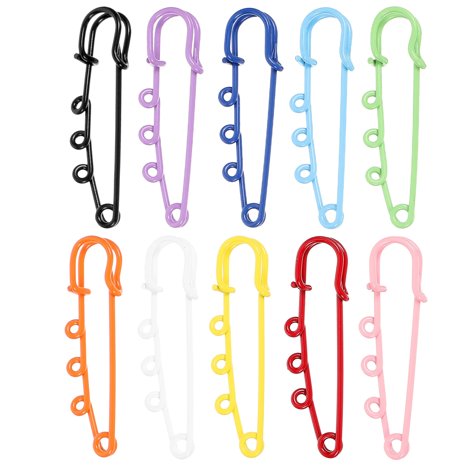 

1 Box Heavy Duty Metal Safety Brooch Pins with Loops DIY Decorative Pin for Clothes Sweaters Scarves Blankets Crafts Fabric