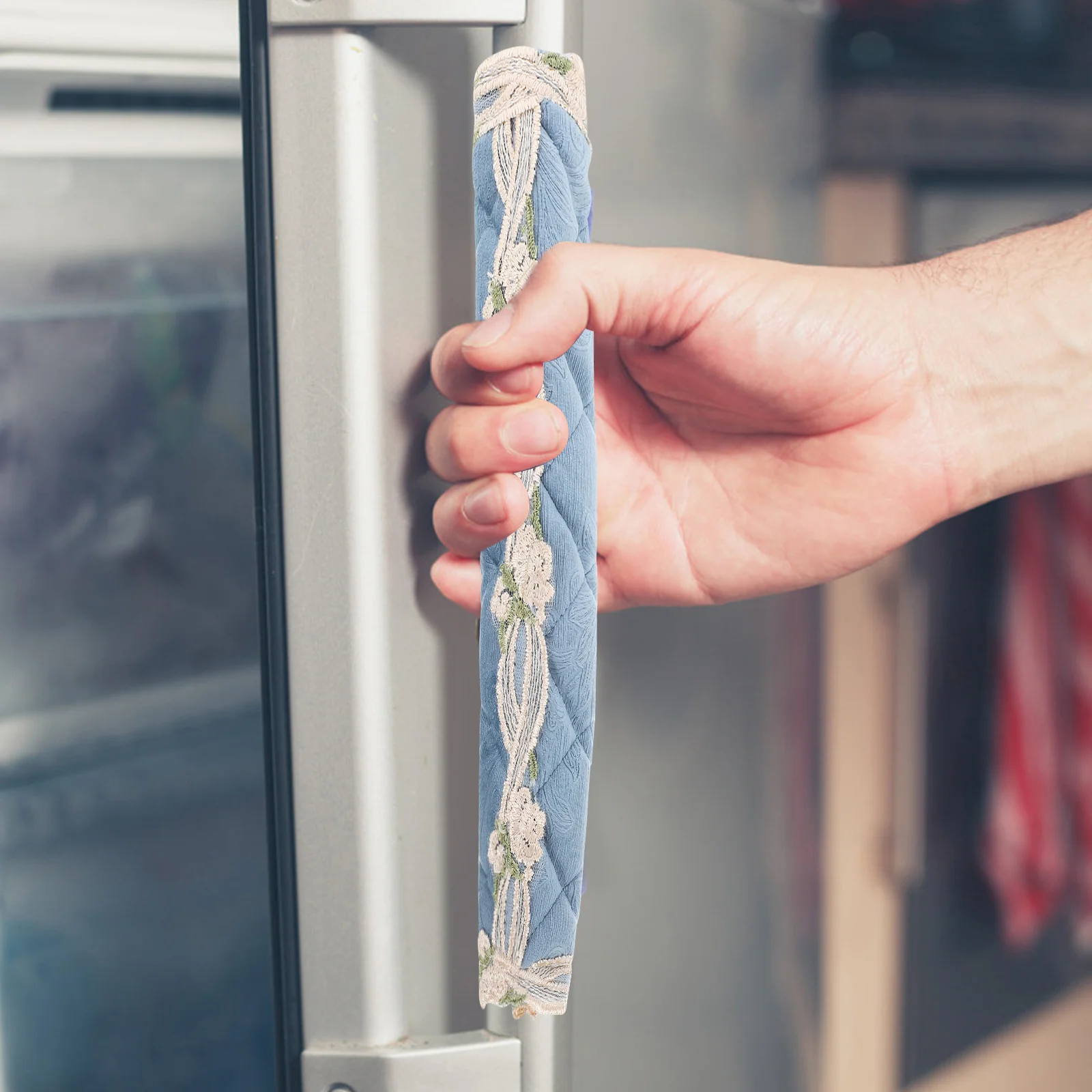 

4Pcs Door Handle Cover Protector for Kitchen Appliances - Washable Refrigerator Oven Freezer Handle Covers, Anti-Fingerprint