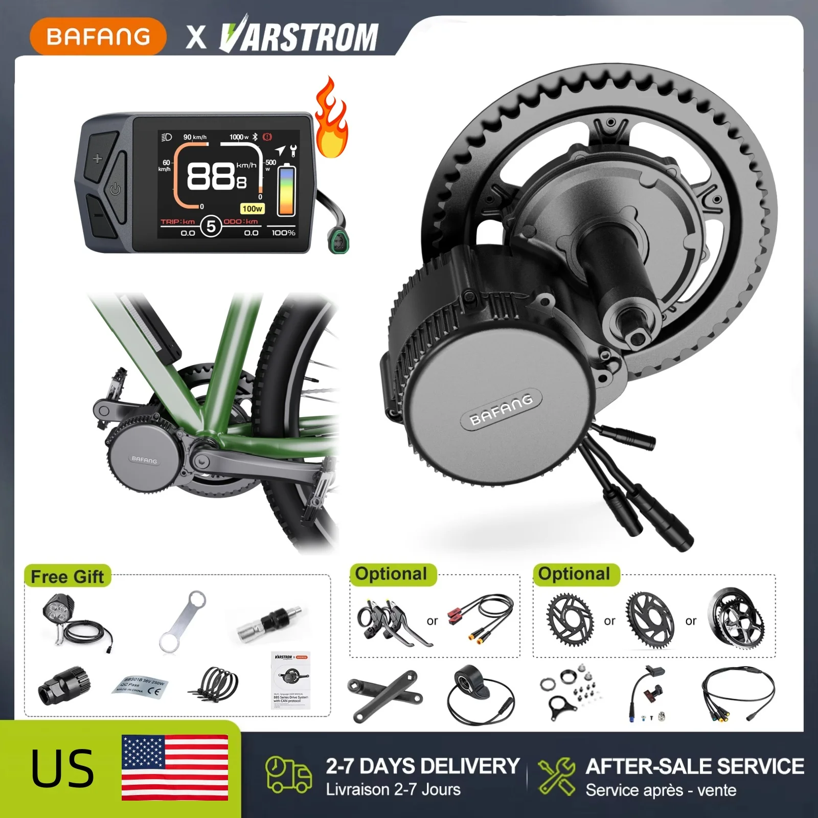 Bafang Bbs02B 48V 750W Mid Drive Kit - Bafang 48V 750W Ebike Mid Drive