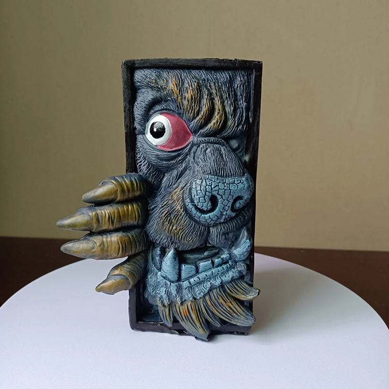 Easter Scary Monster Face Frankenstein's Book Figurines Creative 3D Resin Bookshelf Decoration Horror Desktop Bookend Statue