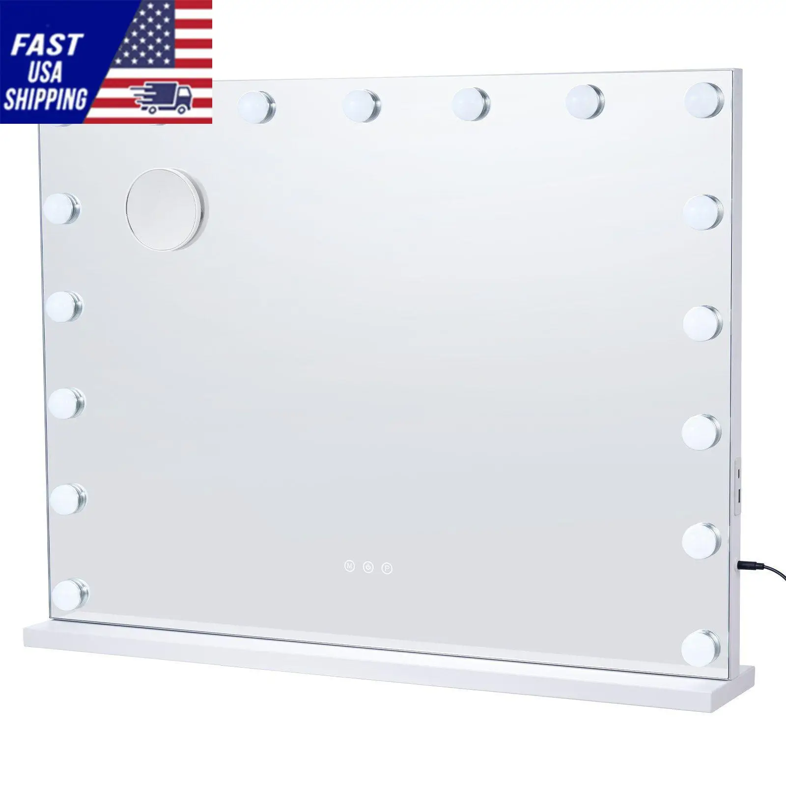 

Hollywood Vanity Mirror With Lights w/ USB Type C Desktop Wallmount 23.6in