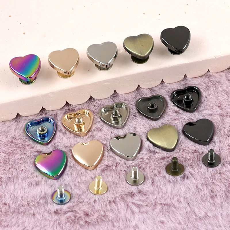 

10/20 шт. металлические заклепки-винты 8-14 мм, пряжки для сумок, декоративные кнопки-гвоздики в форме сердца, фурнитура для рукоделия