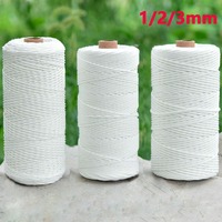 1/2/3mm Durable  Beige Cotton Macrame Cord Natural White Twisted Rope Craft Macrame String DIY Handmade Home Decorative Supply