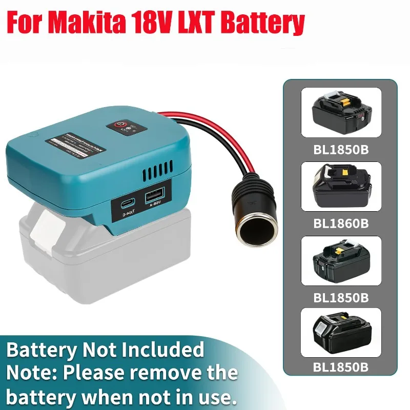 

Step-down Converter Power Adapter Compatible with For Makita 18V Lithium Batteries with Cigarette Lighter Plug for DIY Projects