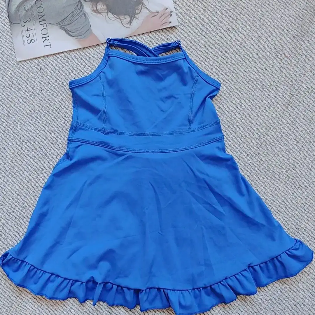 

8.22 Baby Girls Summer Blue Knee Length Active Wear Athletic Dresses