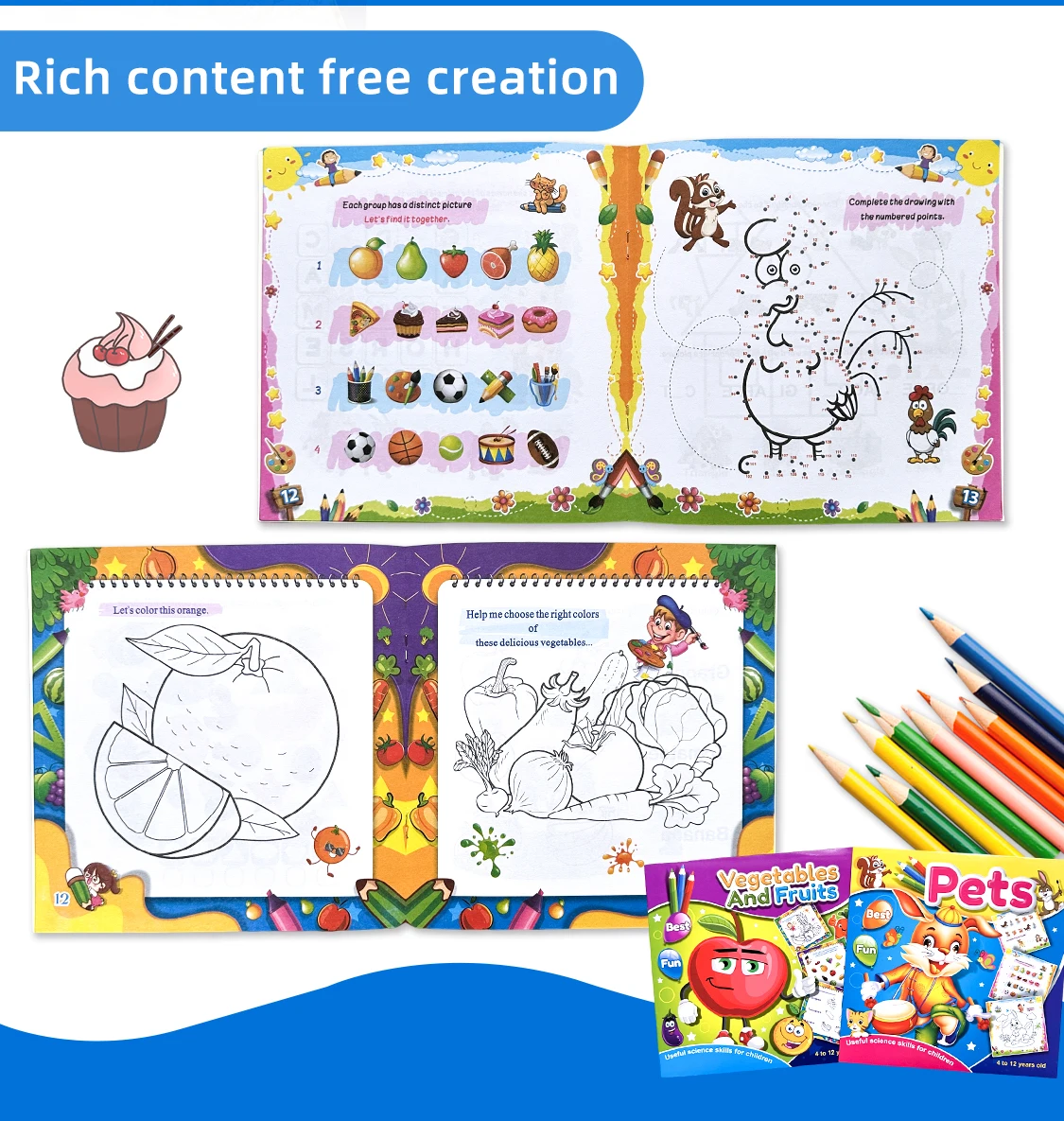 

English coloring book, multi-functional puzzle book, preschool enlightenment, experience the fun of learning
