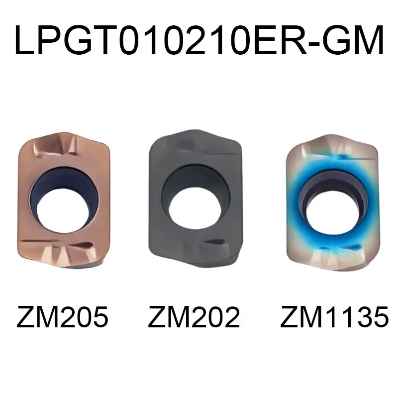 10PCS LPGT010210 Turning Insert LPGT010210ER-GM CNC Carbide Double-Sided Fast Feed Cutting Insert Cutting Tool LNMU 010210