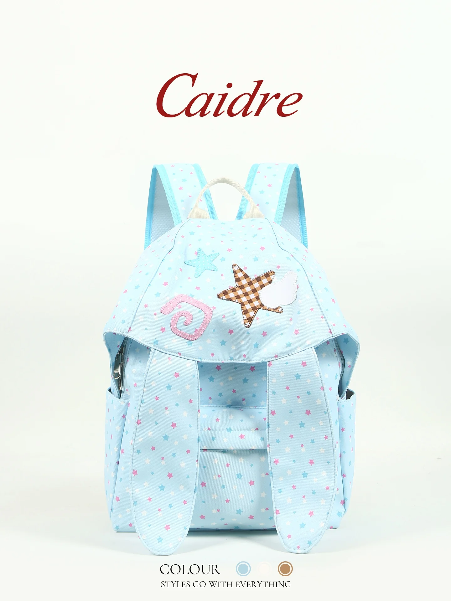 

Caidre Polka Dot Rabbit Ear Backpack Lightweight Waterproof Travel Bag Commuter Style Soft Handle for Young Women Student Cla...