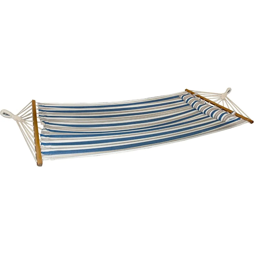 

BH-404H 48in Wide Caribbean Hammock w/Pillow, Poolside Patio Backyard Hammock, Includes Straps & Chains, Eco Friendly Polyester