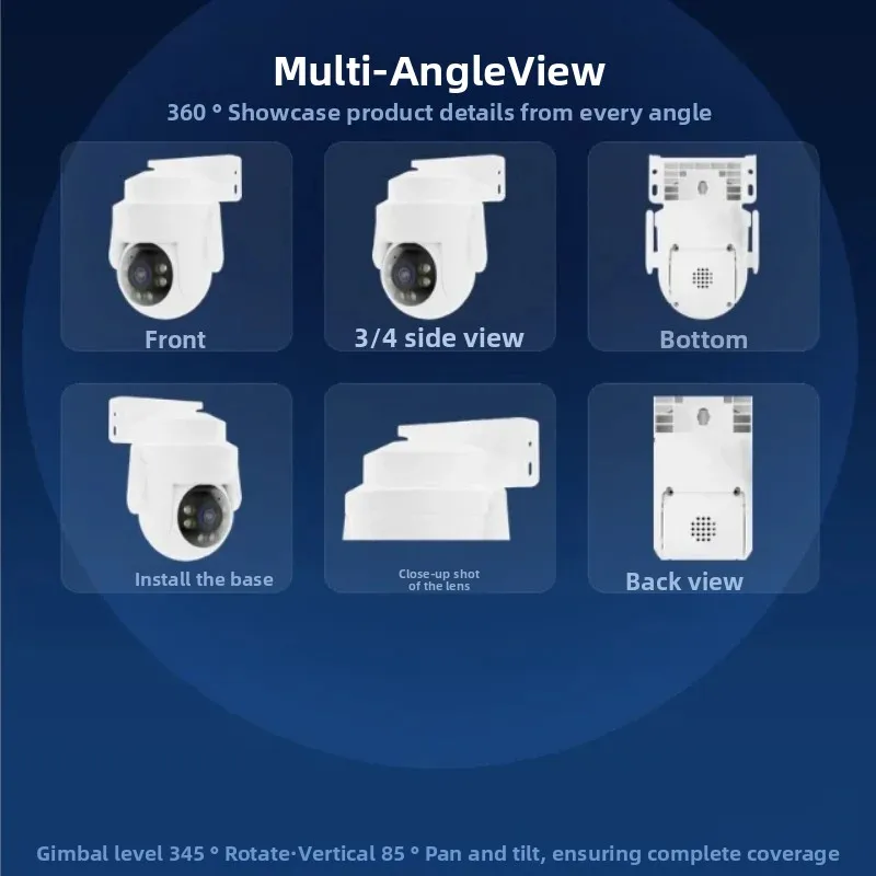 YOOSEE-B33-S WiFi6 3MP AI Outdoor Pan Tilt Security Camera, Night Vision 2-Way Talk Baby Monitor, Human Detection Christmas Gift