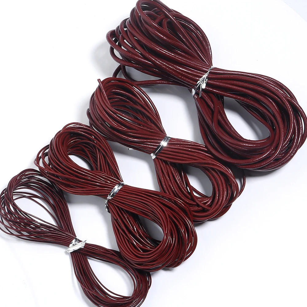 10 Meter 100 % echtes Lederband, Durchmesser 1/1,5/2/3 mm, buntes rundes Lederseil für Armband, Halskette, DIY-Schmuckherstellung – Detail 27