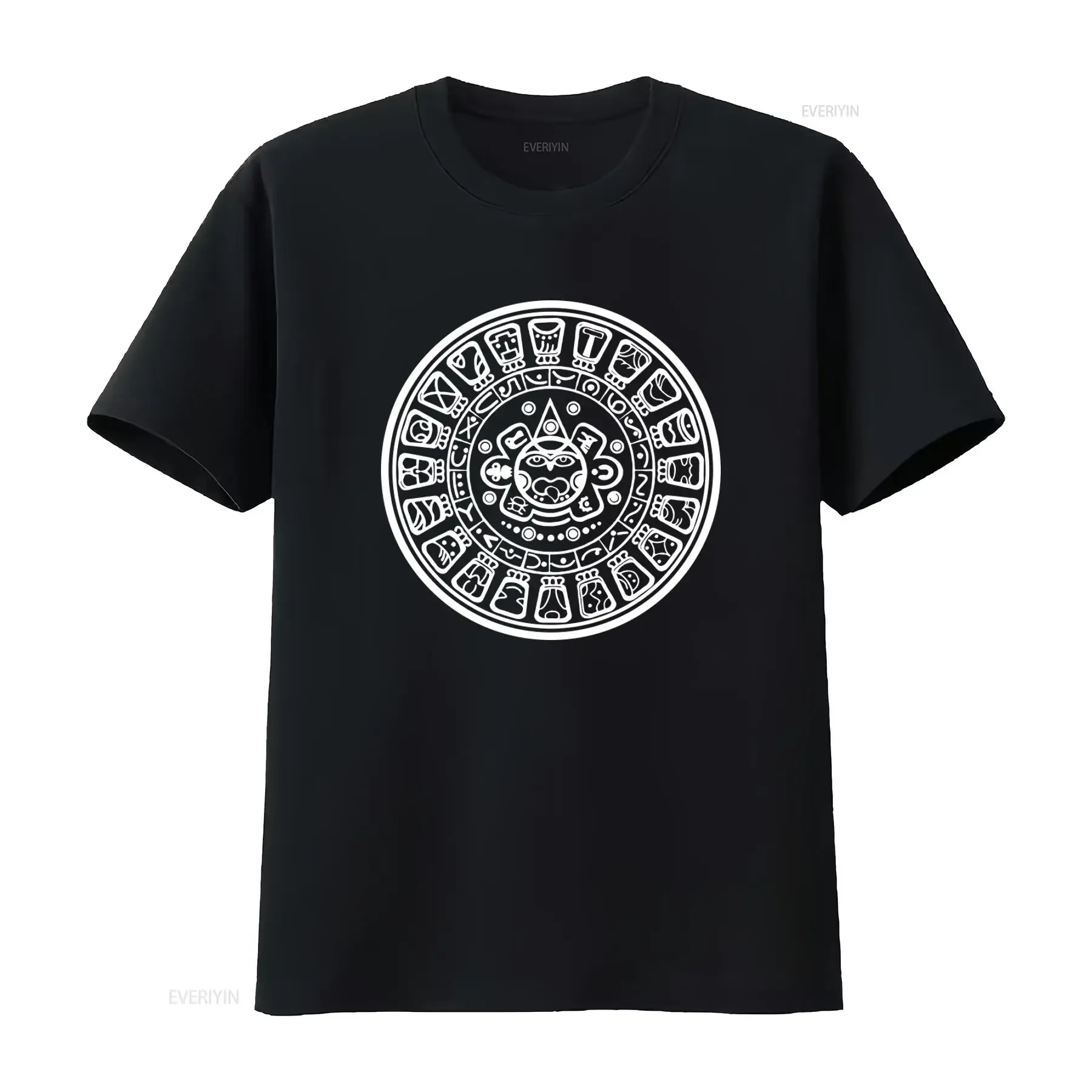 Mayan Calendar Womens Inca Aztec Maya South American Mexico Zatopec Mans Black T Shirt vintage Washed Versatile Casual graphic