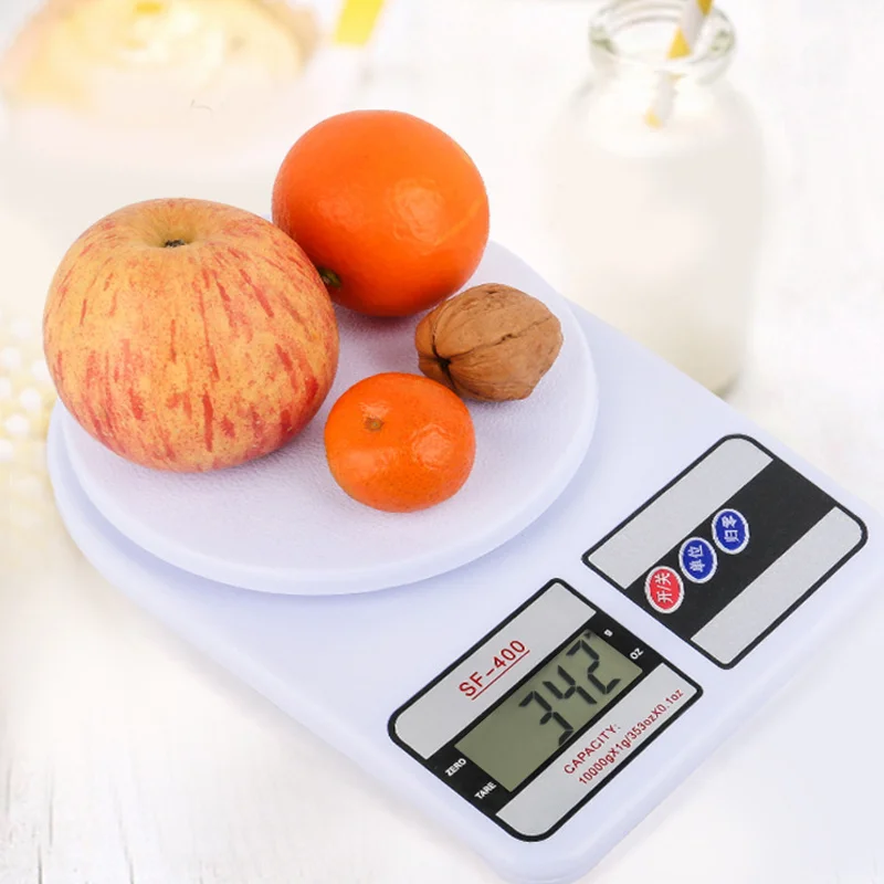 Báscula Digital de cocina, balanza electrónica portátil con pantalla LCD, 10kg/1g, accesorios de cocina