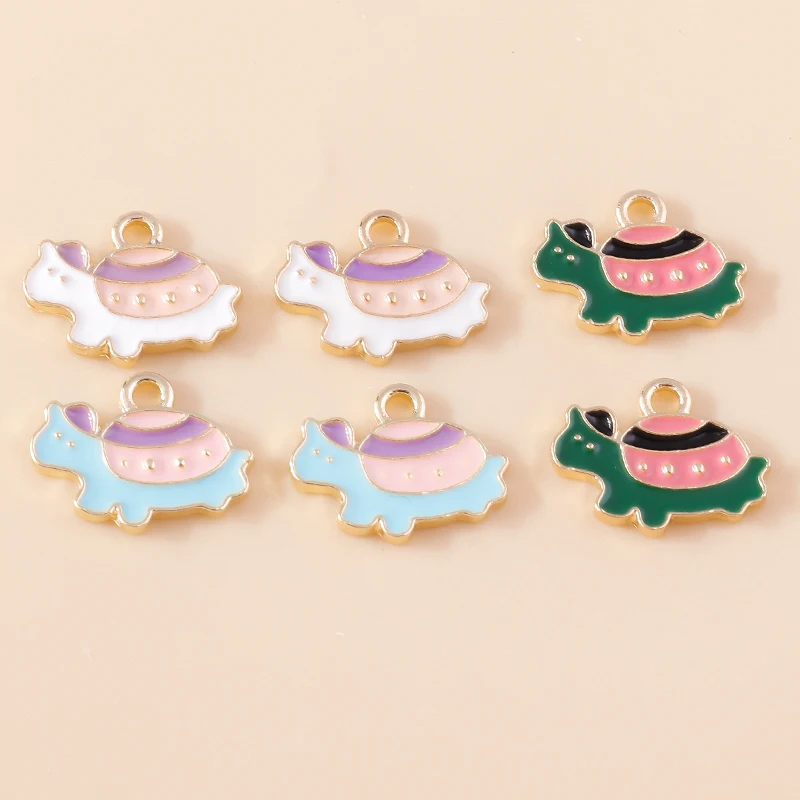 10 Stück Niedliche Emaille-Anhänger mit Meereslebewesen-Motiven wie Meerjungfrau, Schildkröte, Pinguin für Schmuckherstellung, Halsketten, Ohrringe, DIY-Bastelarbeiten, Geschenke – Detail 7