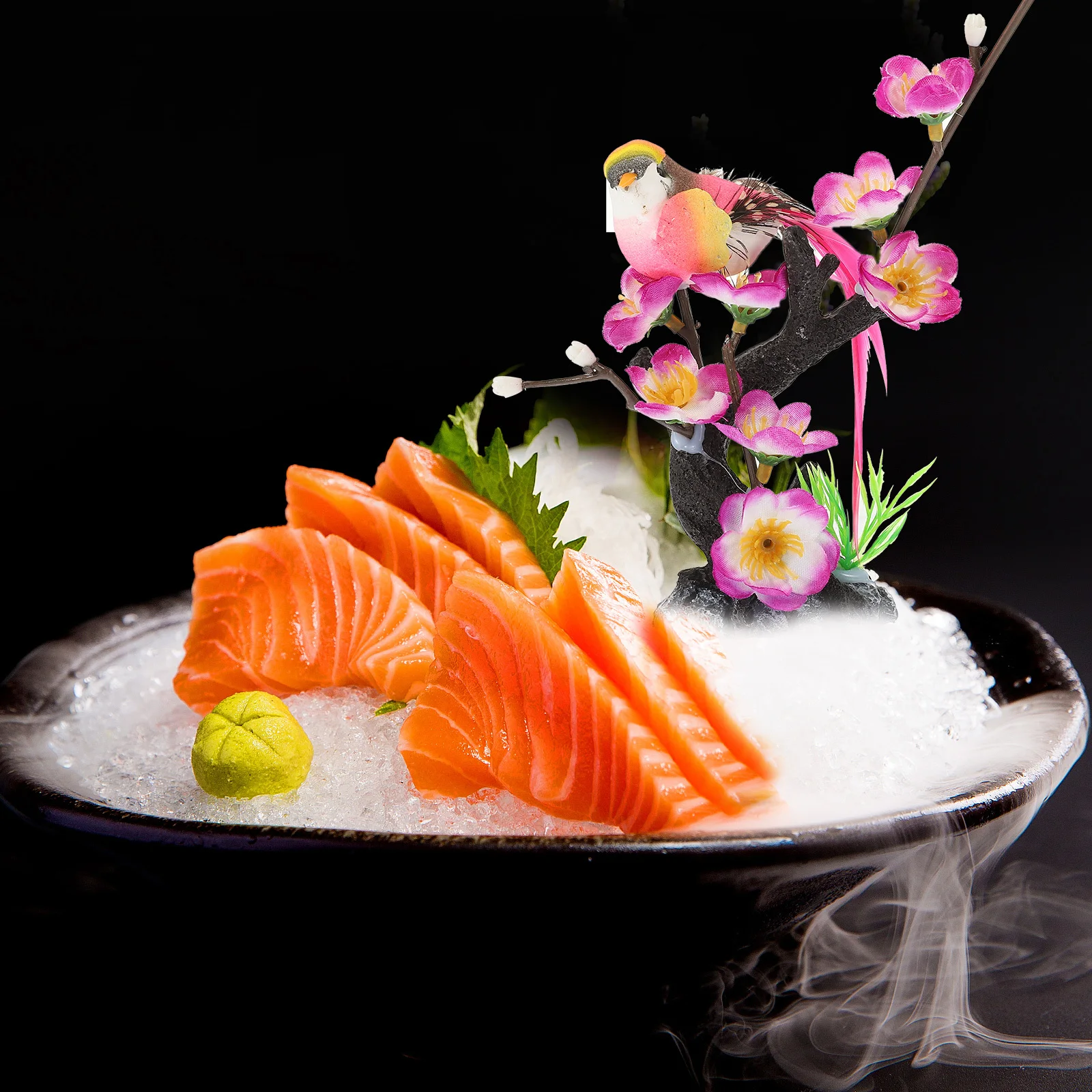 Decoración de plato frío de flor de ciruelo, plato de Sushi estable, flor Artificial, suministro de restaurante japonés, decoración de plato de Sushi, 2 uds.